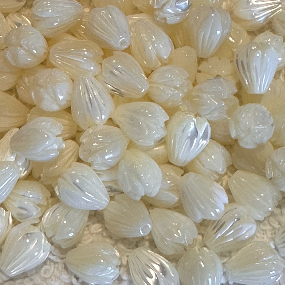 Handmade Mother of Pearl Pikake 16” Choker Necklace AAA Larimar Grey Pearls - Picture 8 of 10
